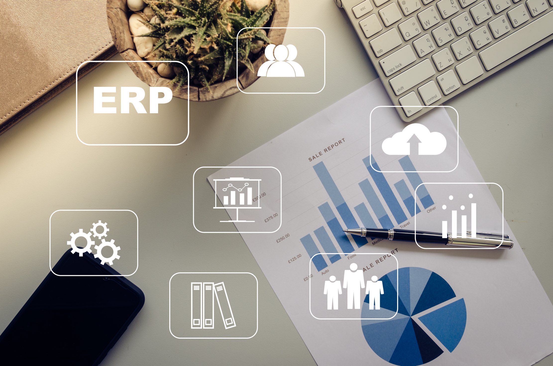 A clear view of a business management platform used to bring finance and operations together.